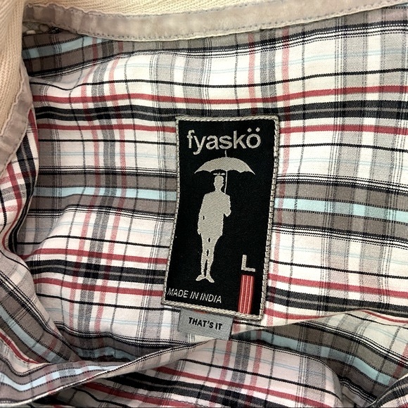 Fyasko Skate Plaid Button Down Shirt size Large - Picture 6 of 8